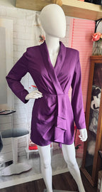MISHA Long Sleeve Ruffle Wrap Mini Dress