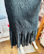 Anthropologie Black Smocked Ruffle Off-Shoulder Dress