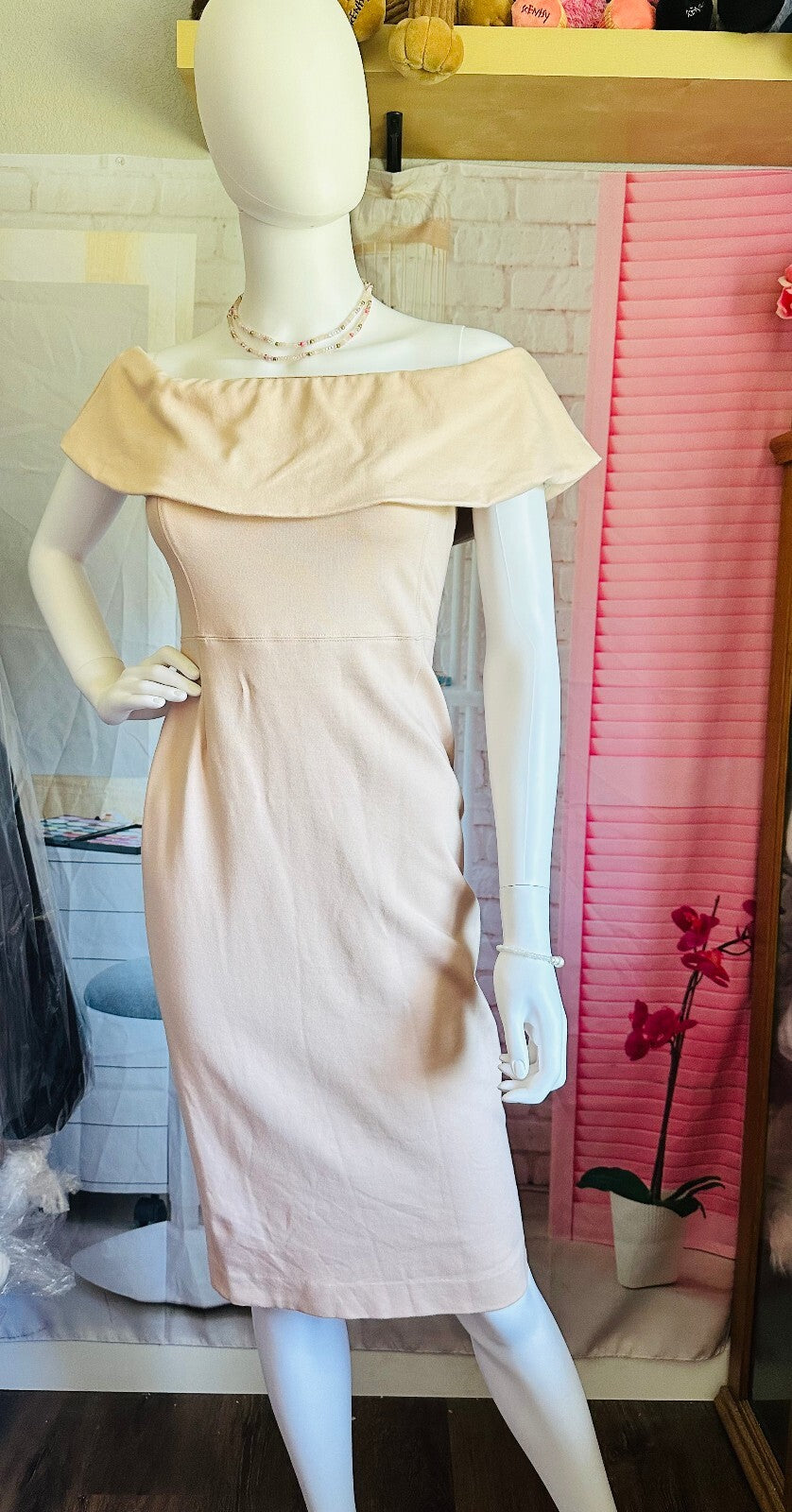 Strapless Dress in Soft Pink