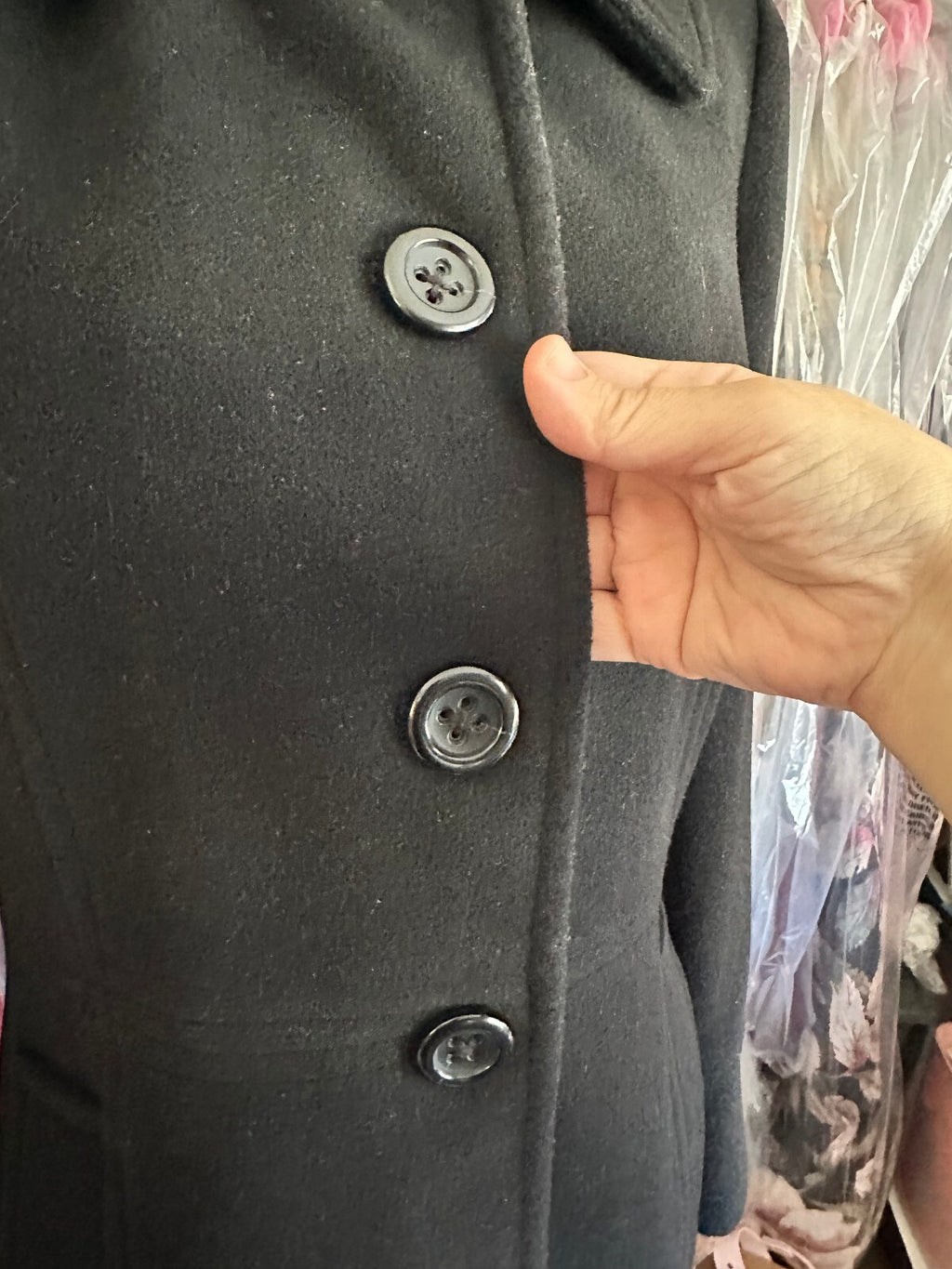 Fog by London Fog Black Wool Blend Pea Coat