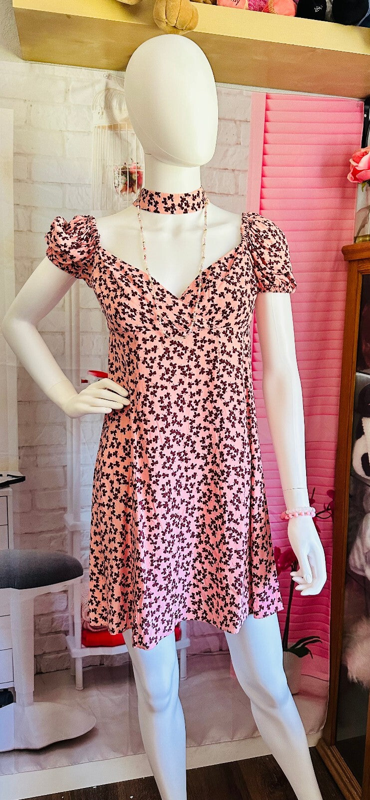 Alexis Pink Floral Print Midi Dress