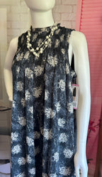 Sleeveless Mock Neck Smocked Midi Dress by Joie