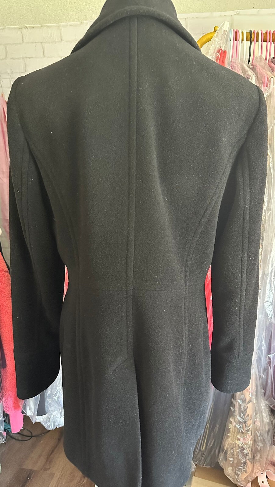Fog by London Fog Black Wool Blend Pea Coat