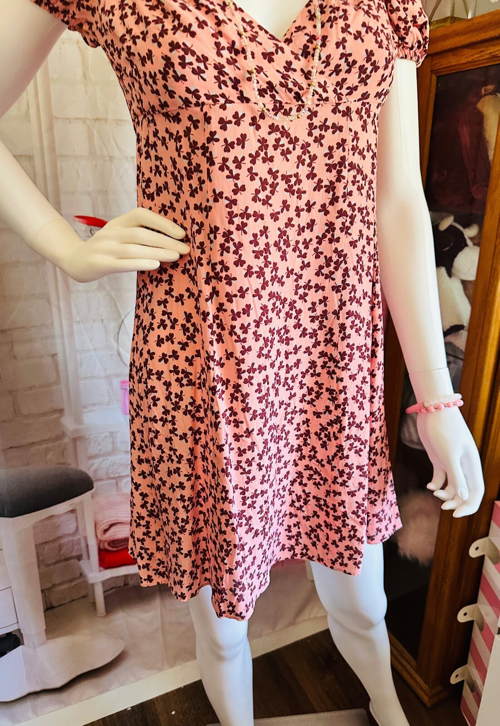 Alexis Pink Floral Print Midi Dress