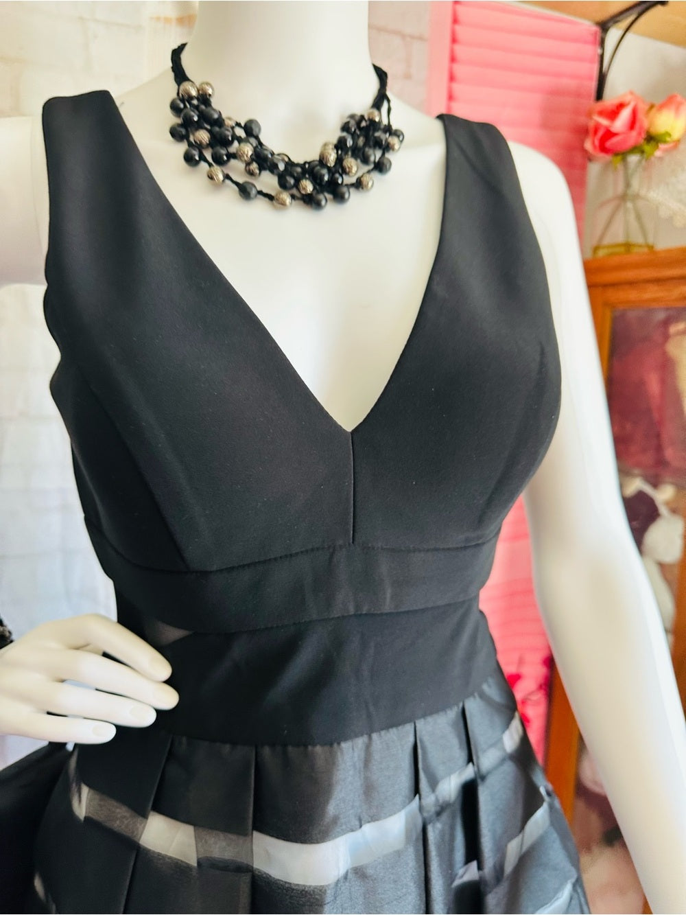 XSCAPE Black Fit & Flare Cocktail Dress