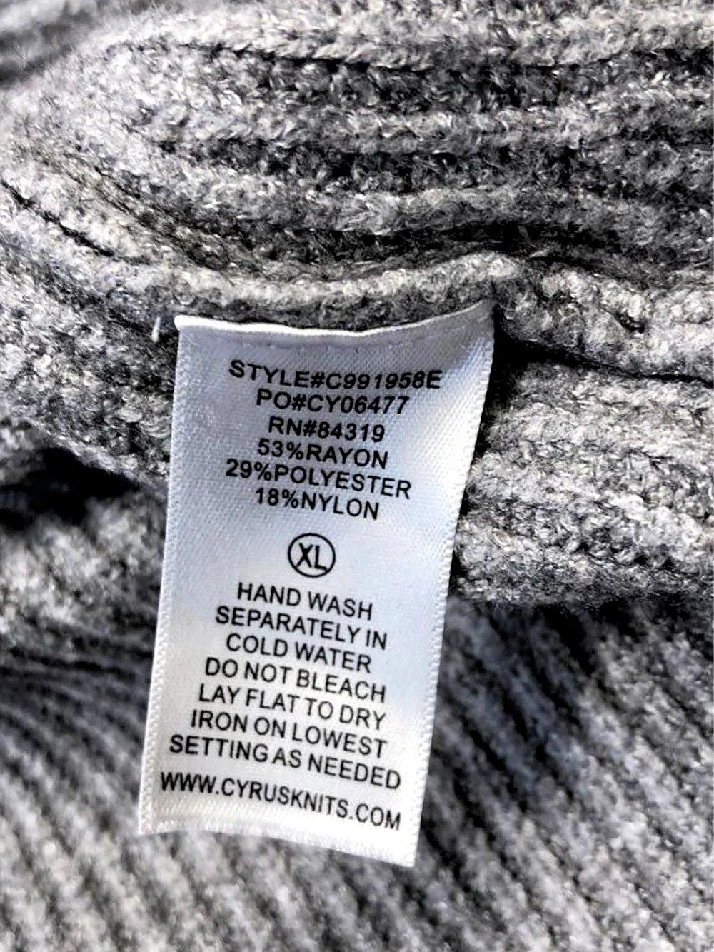 Cyrus Rib Knit Open Front Cardigan Gray