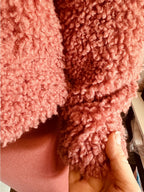 Topshop Blush Ami Borg Faux Fur Jacket