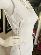 Calvin Klein White Lace-Up Side Sheath Dress