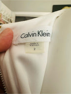 Calvin Klein White Lace-Up Side Sheath Dress