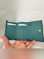 Coach Teal Pebble Leather Small Wallet with Silver 'C' Logo