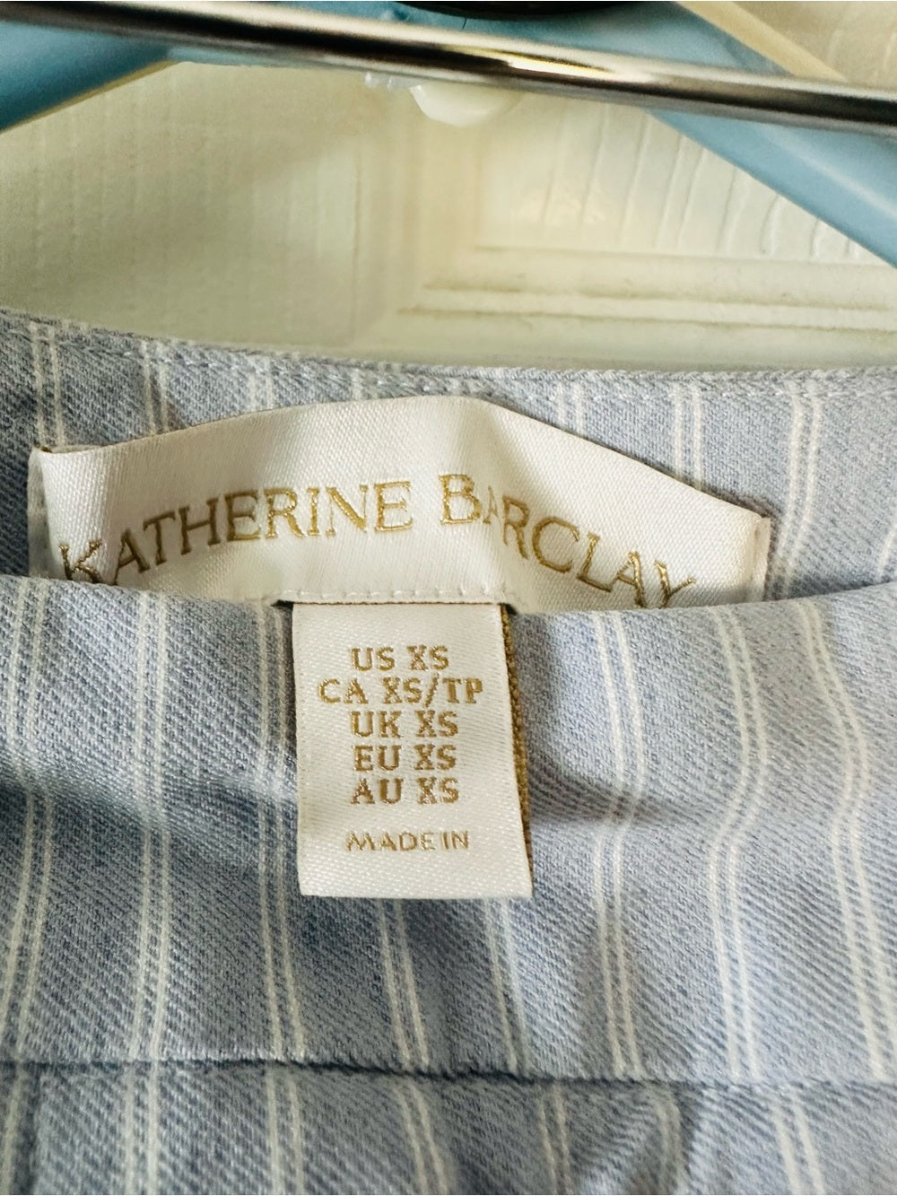 Katherine Barclay Light Blue Pinstriped Sailor Pants