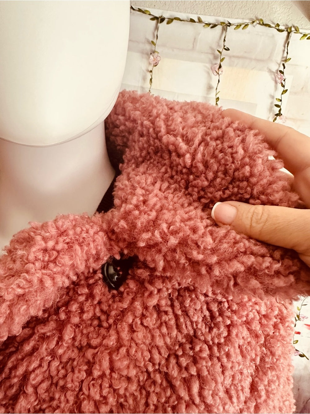 Topshop Blush Ami Borg Faux Fur Jacket