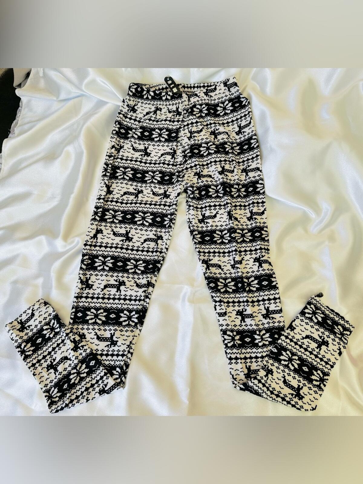 Always Black & White Fair Isle Pattern Leggings