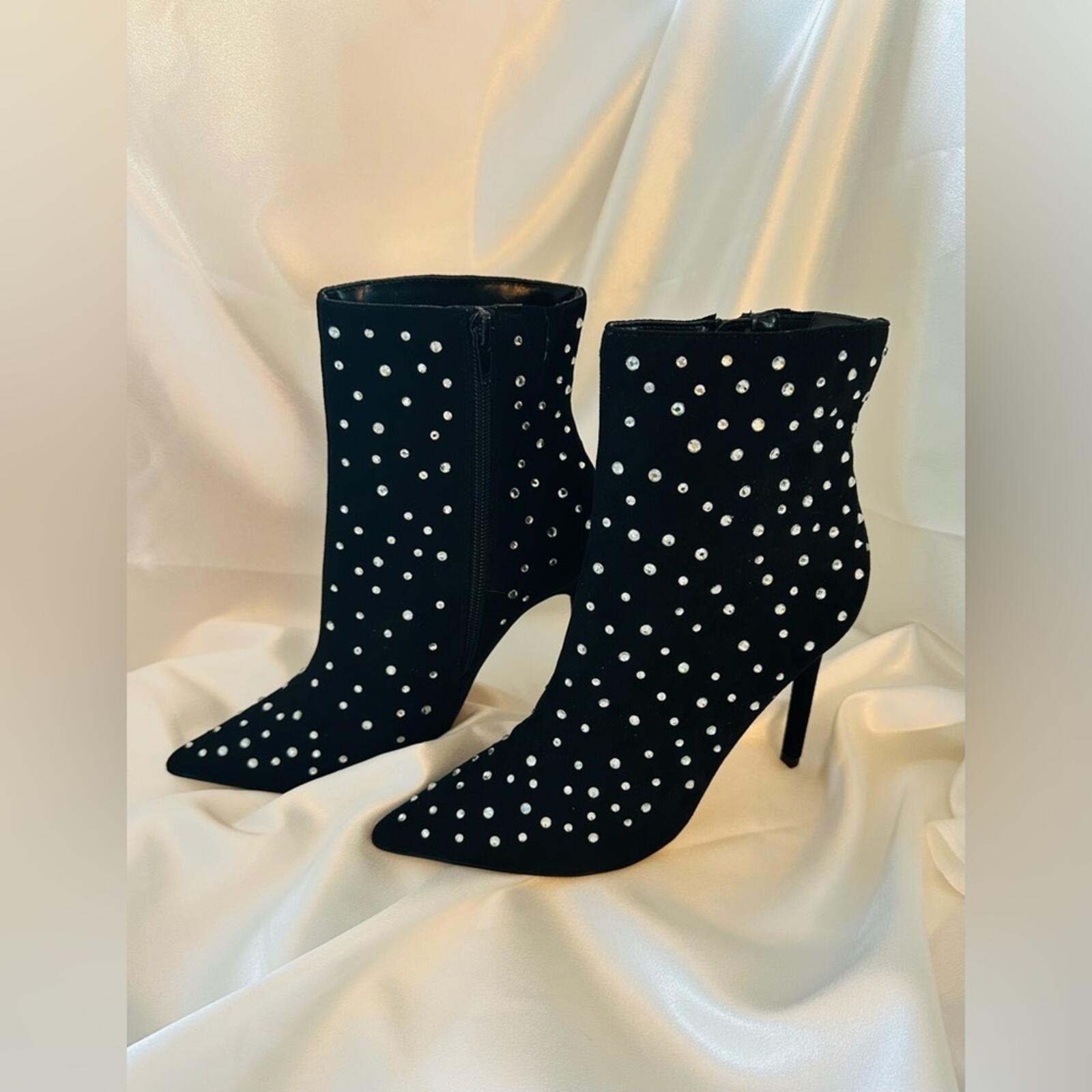 Express Black Studded Heeled Ankle Boots