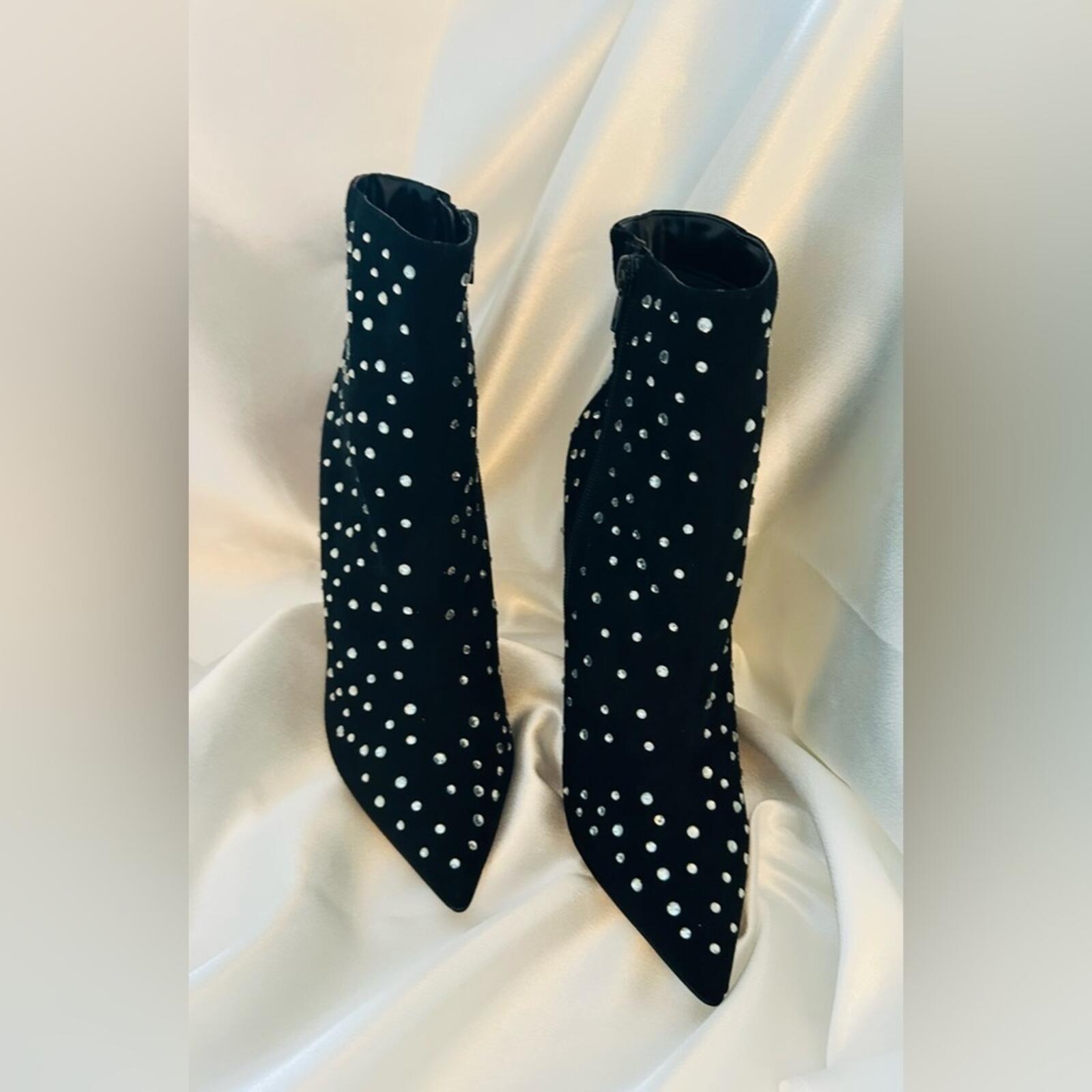 Express Black Studded Heeled Ankle Boots