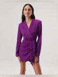 MISHA Long Sleeve Ruffle Wrap Mini Dress
