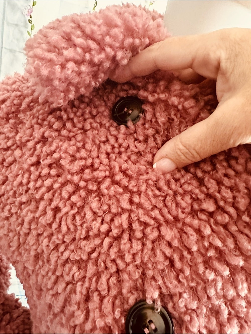Topshop Blush Ami Borg Faux Fur Jacket