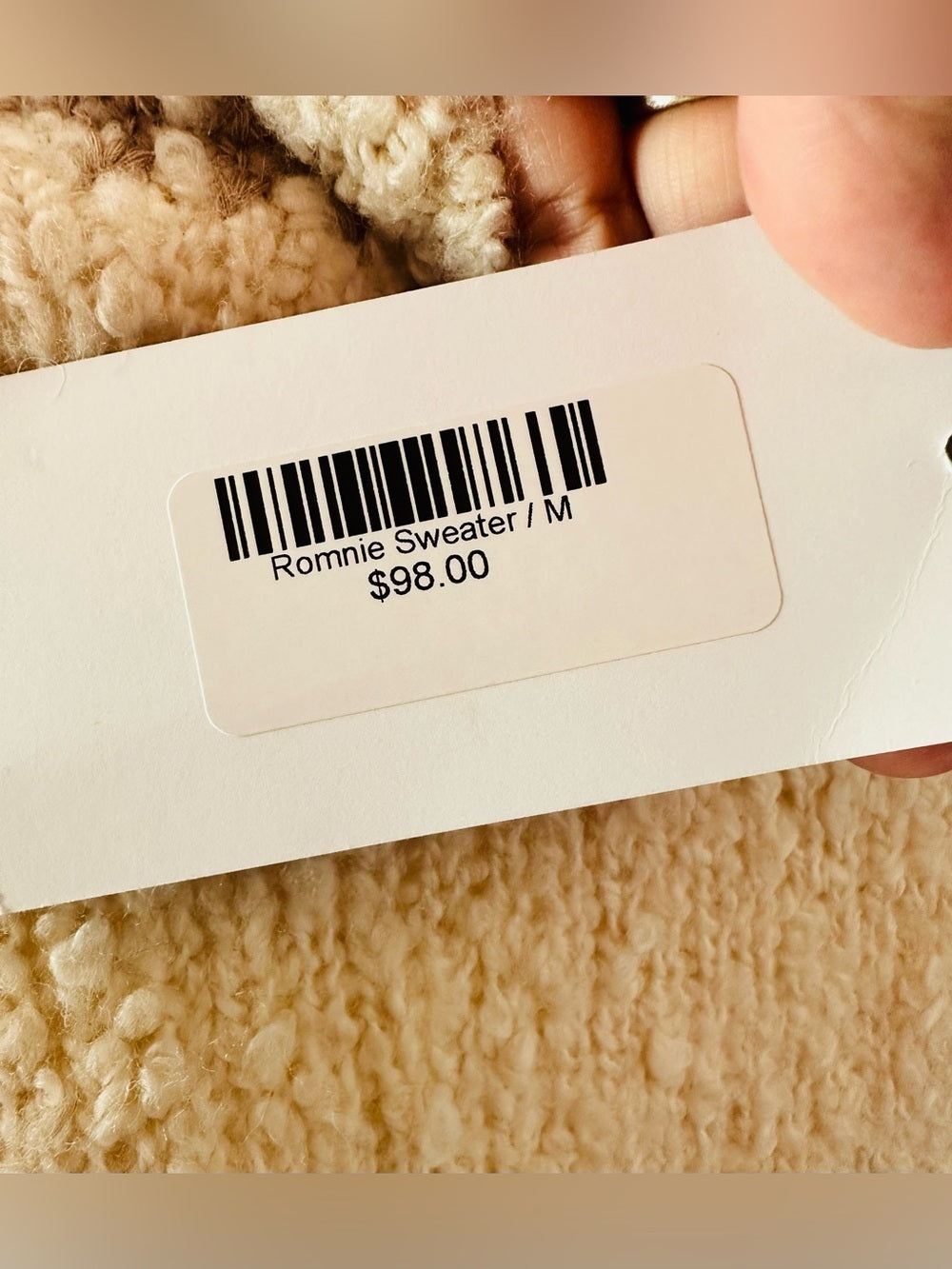 Z Supply Romnie Sweater Cream Textured Whipstitch Cozy Knit