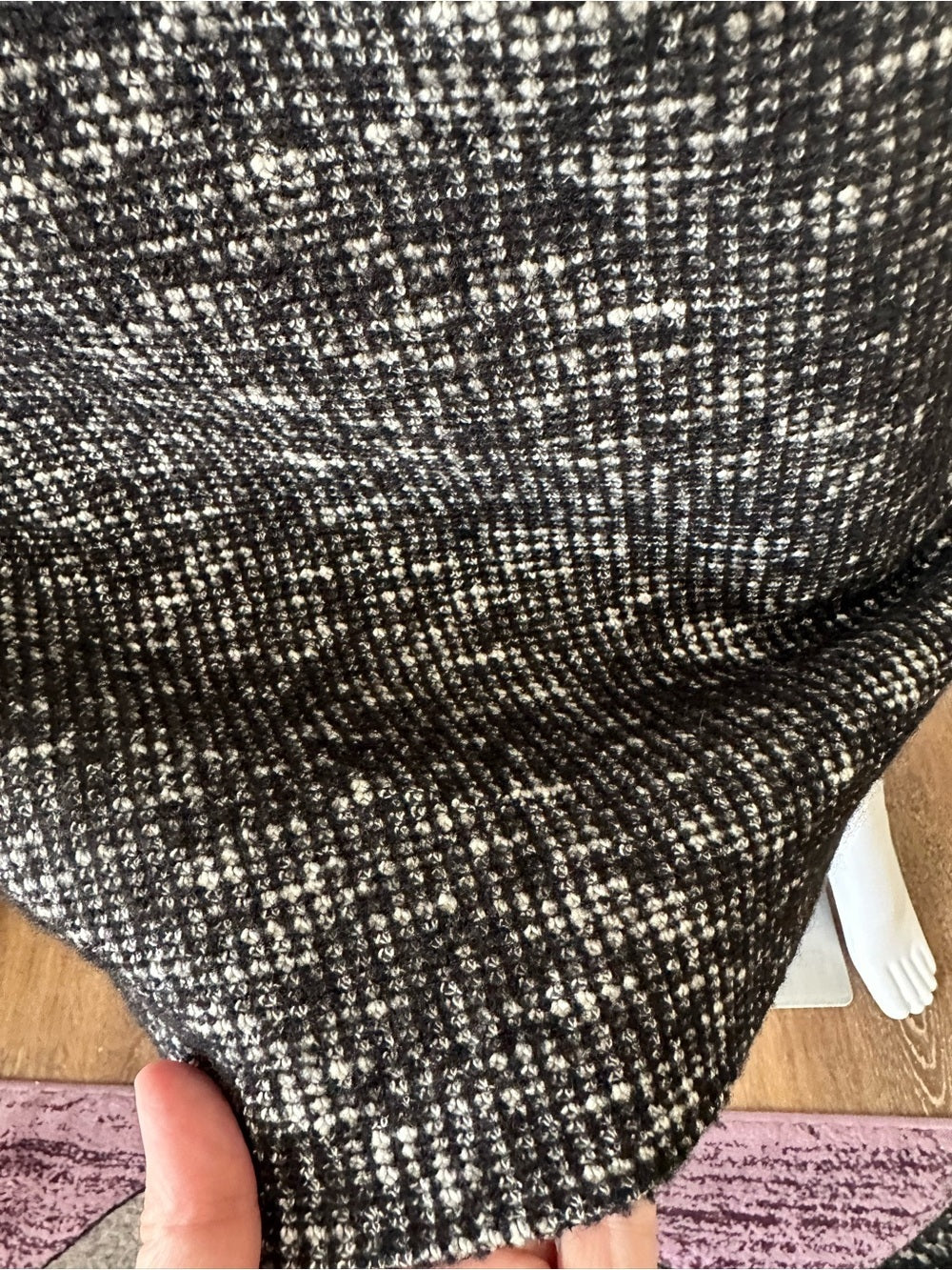Banana Republic Italian Tweed Cotton Wool Pencil Skirt Black White
