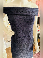Lauren Ralph Lauren Navy Lace Off Shoulder Sheath Dress