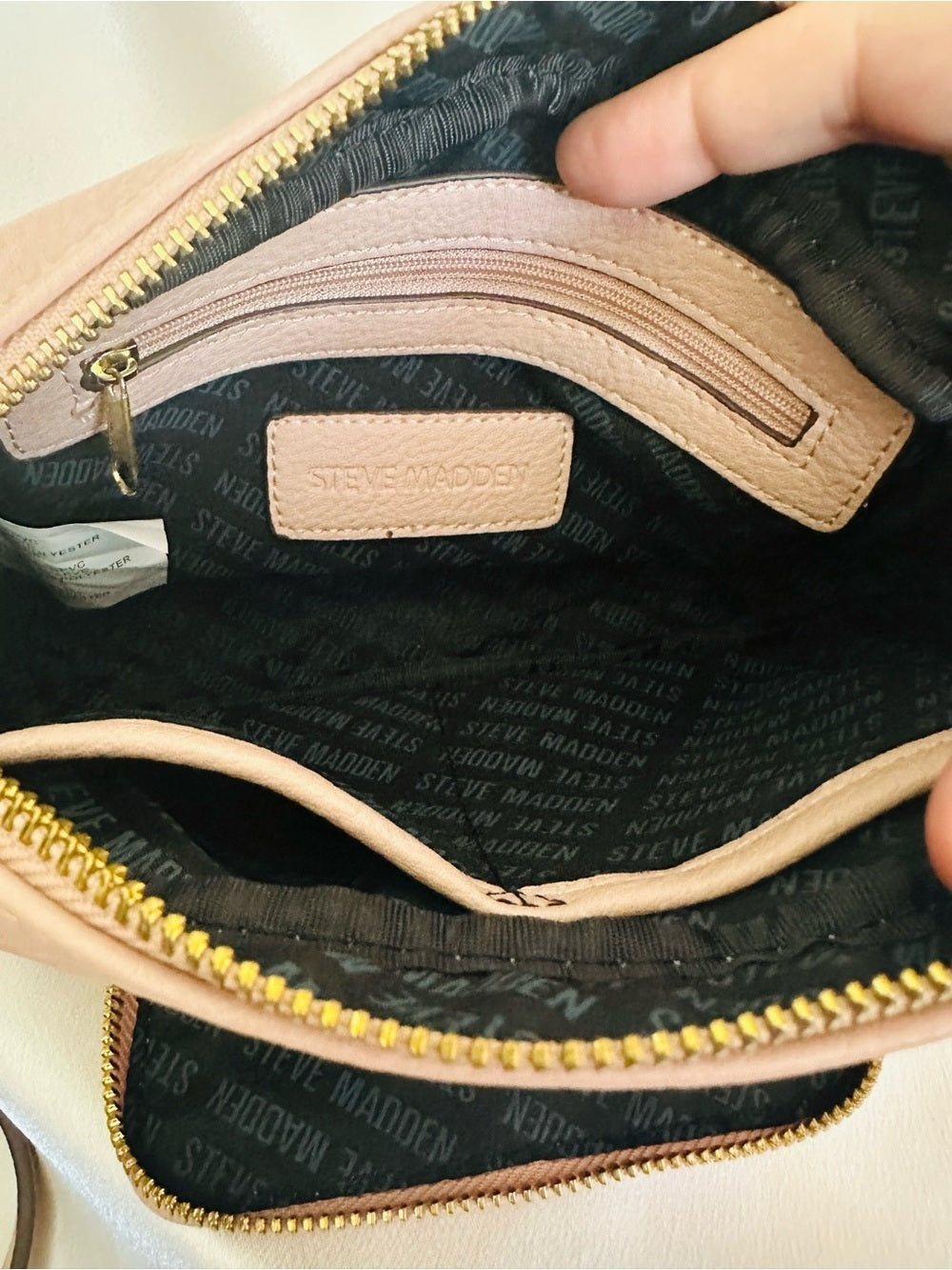 Steve Madden Blush Pink Pebbled Crossbody Bag Gold Hardware