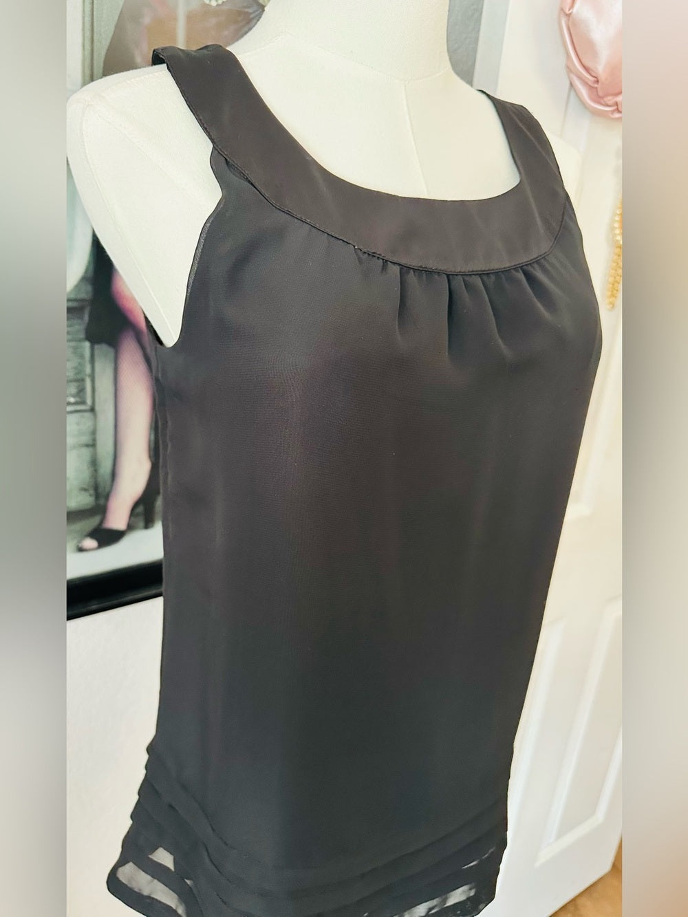 H&M Black Sleeveless Sheer Camisole Blouse