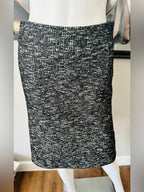 Banana Republic Italian Tweed Cotton Wool Pencil Skirt Black White