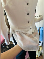 White Embroidered Sleeveless Layered Boho Blouse