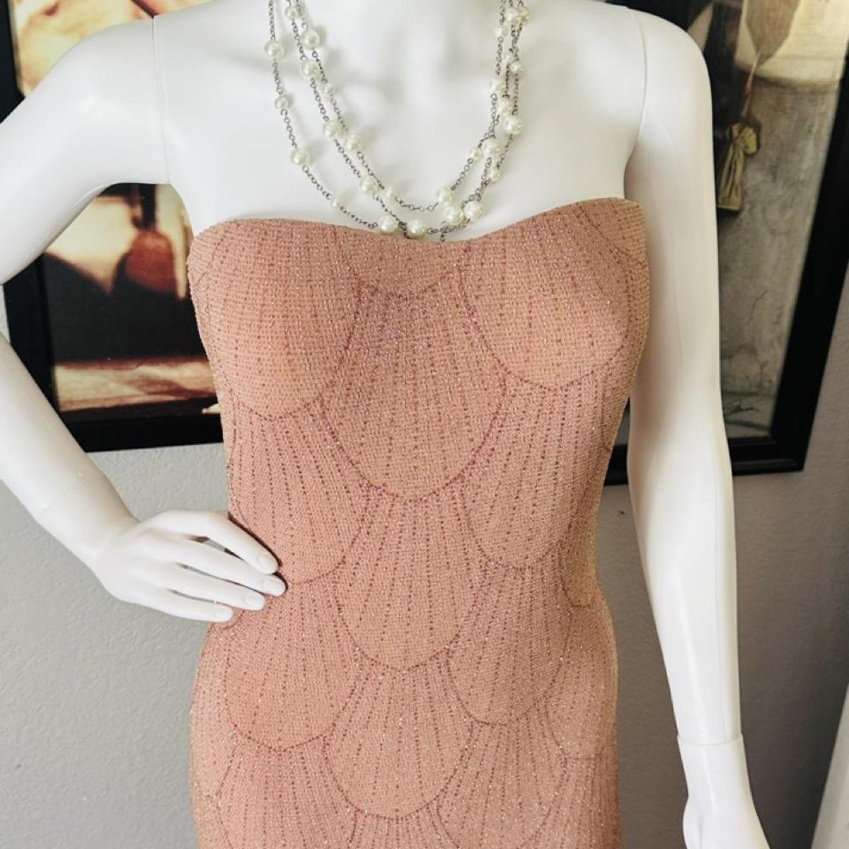 Windsor Dusty Rose Strapless Sequin Mermaid Gown