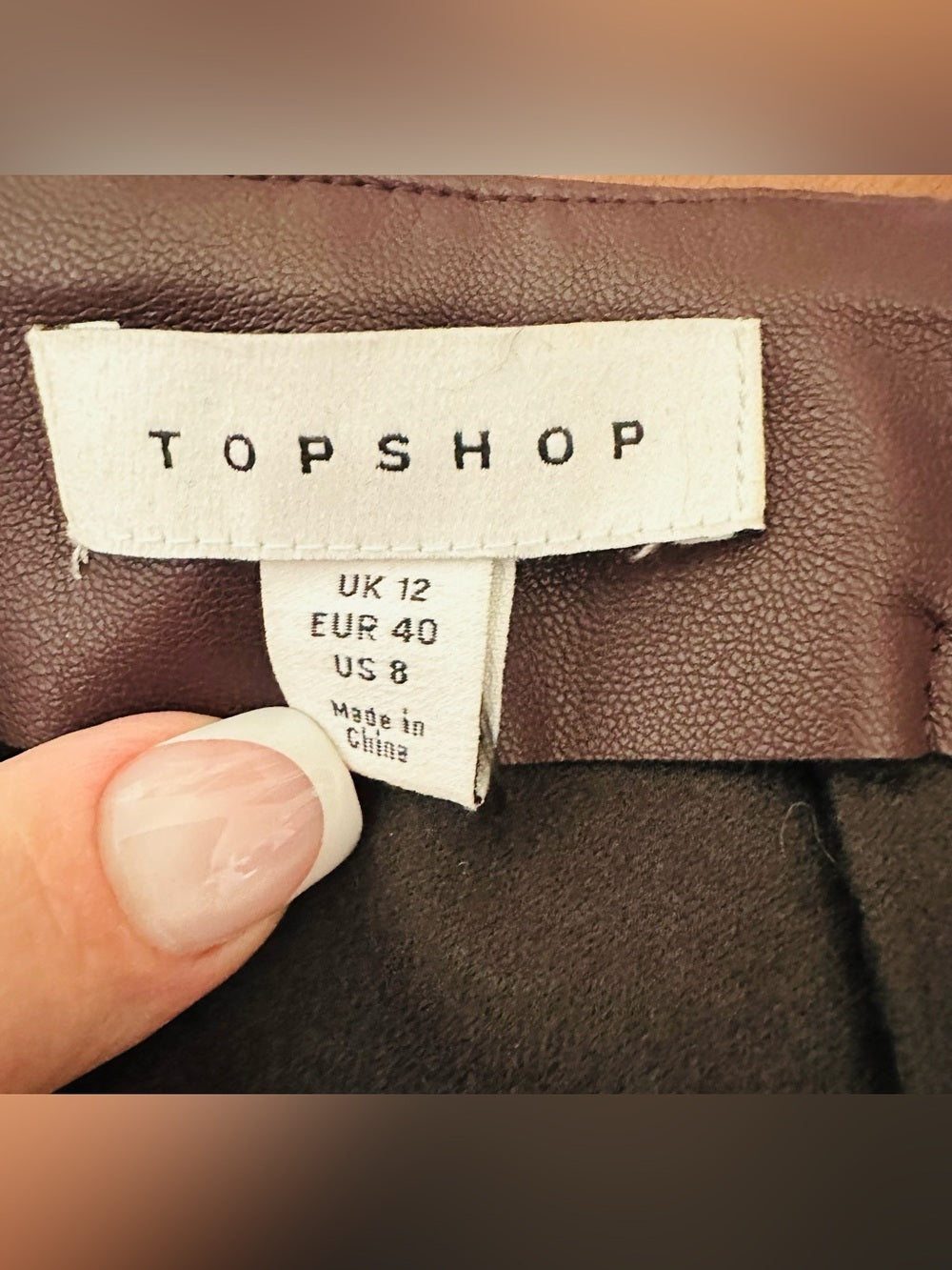 Topshop Side Ruched Faux Leather Midi Skirt