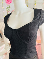 Wild Fable Black Lace Corset Bustier Crop Top