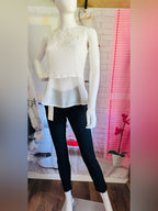 White Embroidered Sleeveless Layered Boho Blouse