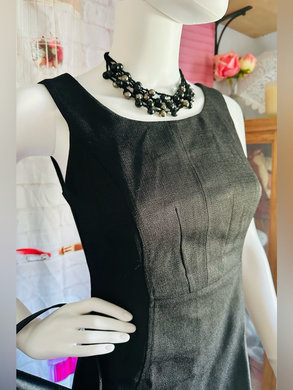 The Limited Black Sleeveless Midi Sheath Dress