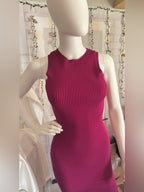 Forever 21 Berry Pink Ribbed Knit Bodycon Midi Dress NWT