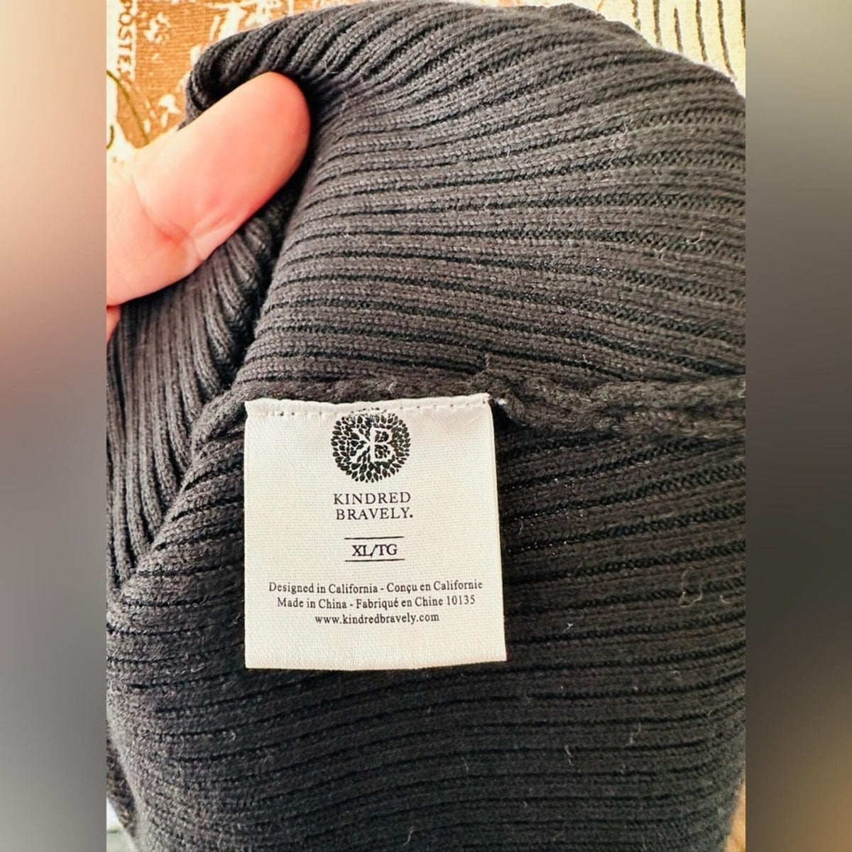 Kindred Bravely Black Ribbed Crew Neck Sweater