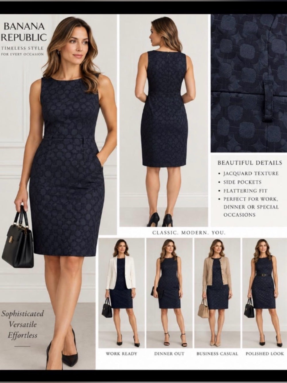Banana Republic Sleeveless Belted Sheath Dress
