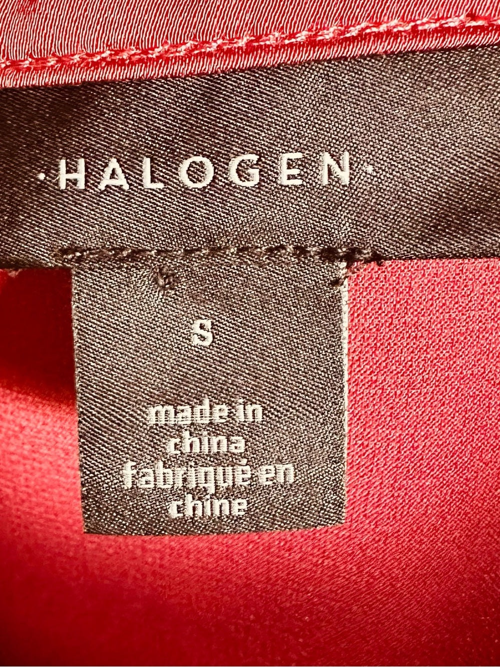 Halogen Satin V-Neck Front Button Blouse