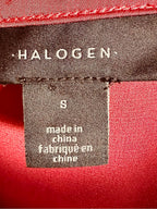 Halogen Satin V-Neck Front Button Blouse