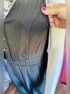 Monteau Black Pinstripe Sleeveless Wide Leg Jumpsuit