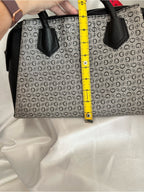 GUESS Los Angeles Black Gray G Logo Monogram Satchel Shoulder Bag