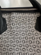 GUESS Los Angeles Black Gray G Logo Monogram Satchel Shoulder Bag
