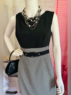 White House Black Market Black & White Houndstooth Sheath Dress