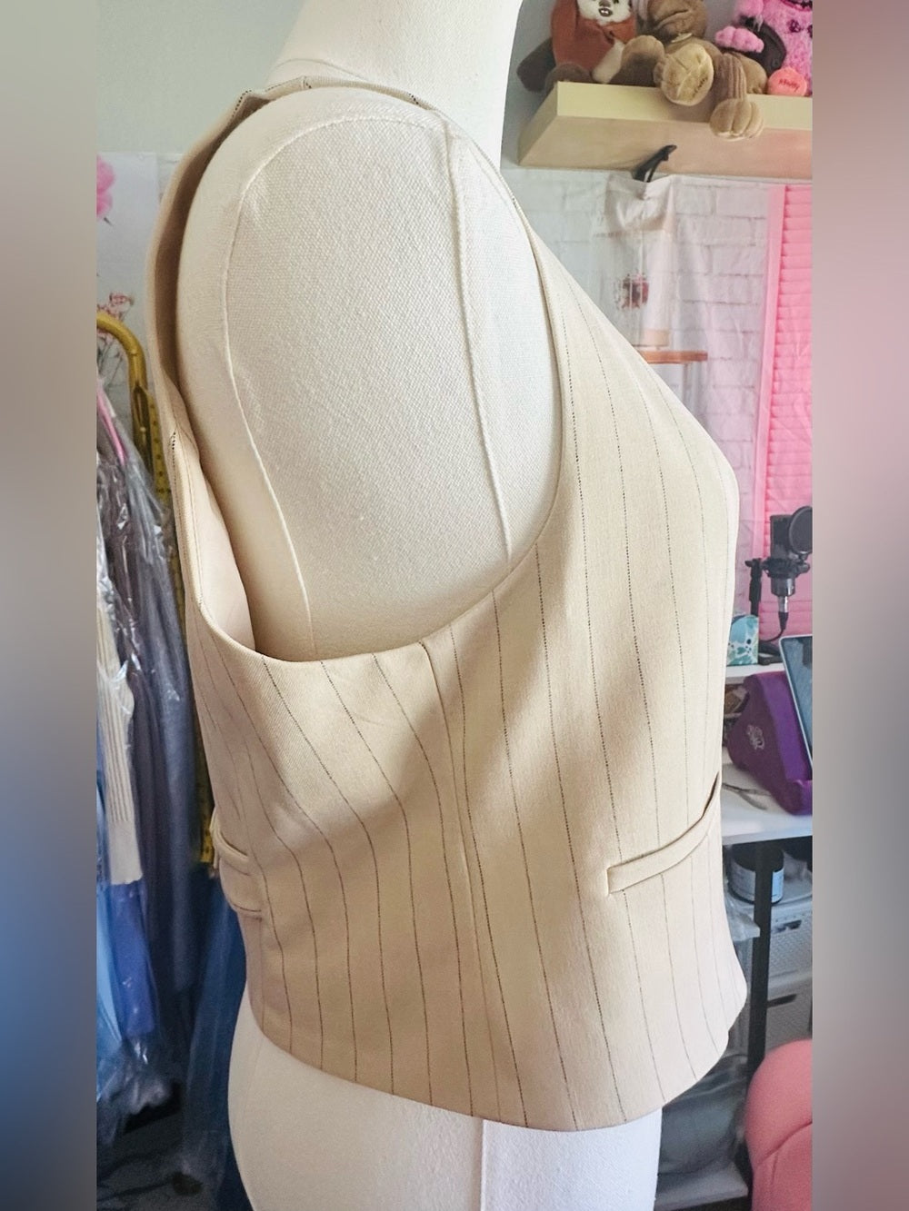 Rachel Zoe Pinstripe Tailored Waistcoat Vest
