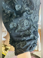 Black Floral Embroidered Mesh Fit & Flare Dress