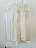 Charlotte Russe Ivory Lace Overlay Romper
