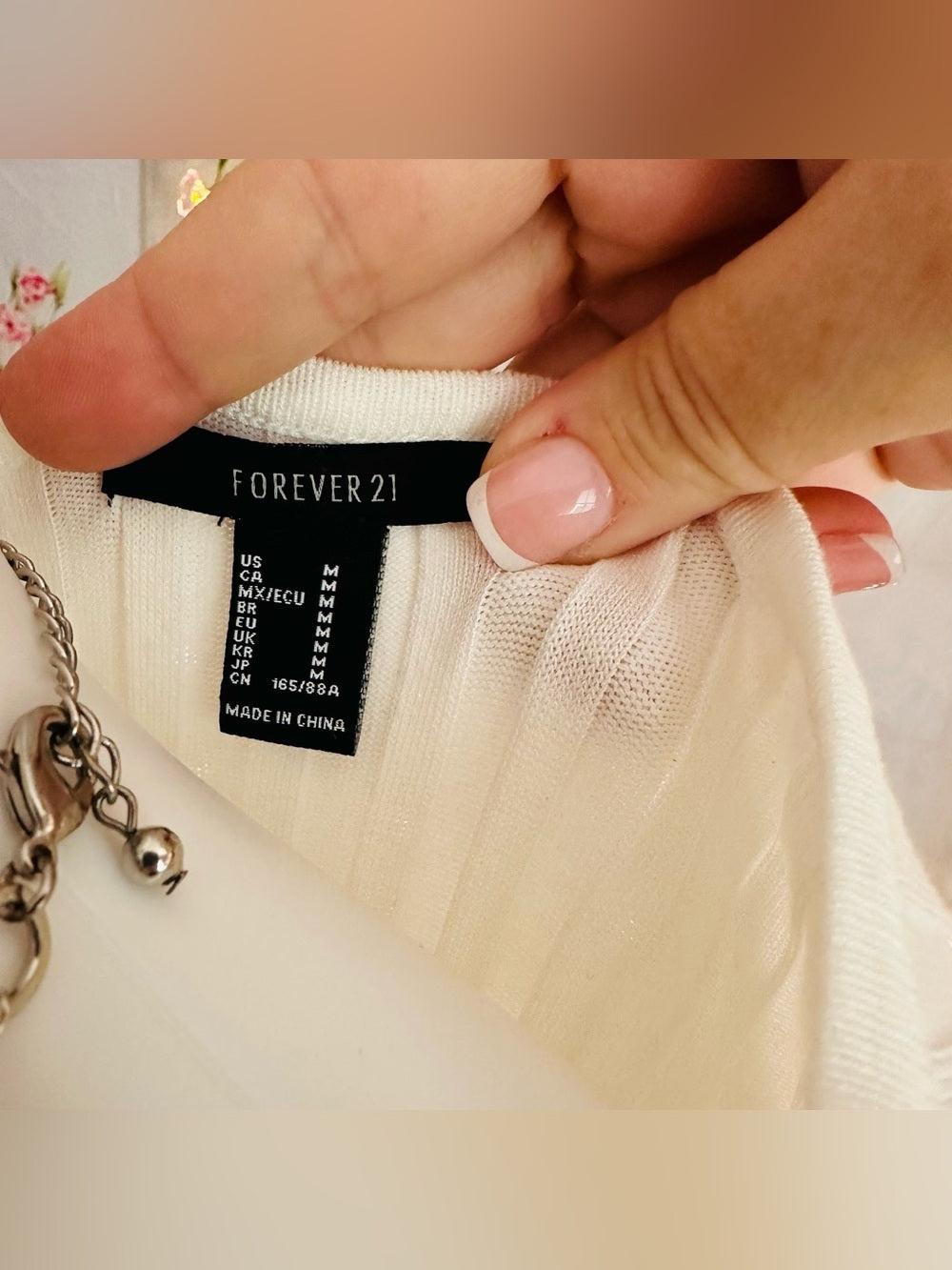 Forever 21 Ivory Ribbed Knit Long Sleeve Bodycon Dress