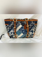 Rare Vintage Coach Signature Denim Patchwork Gallery Tote