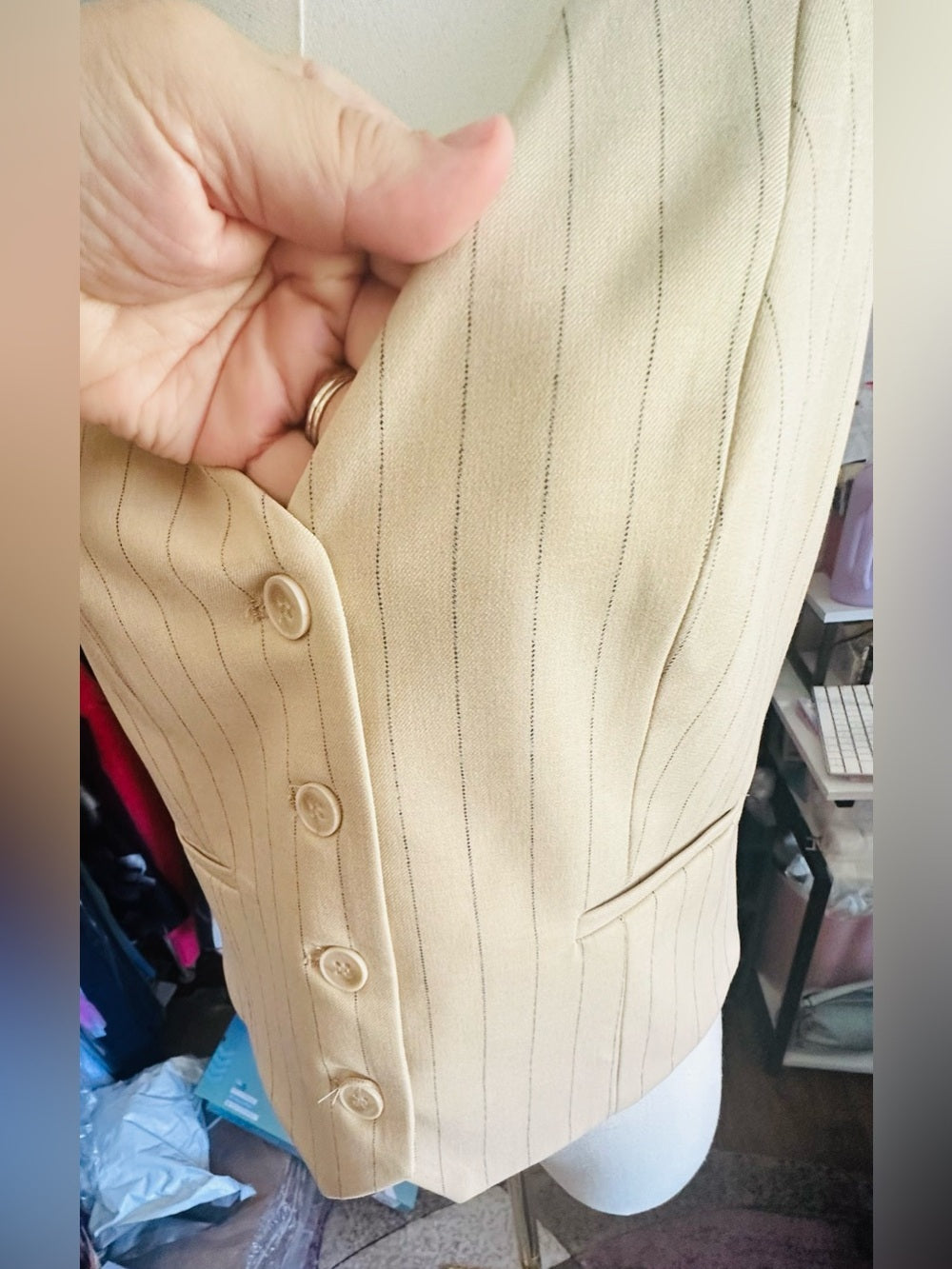 Rachel Zoe Pinstripe Tailored Waistcoat Vest