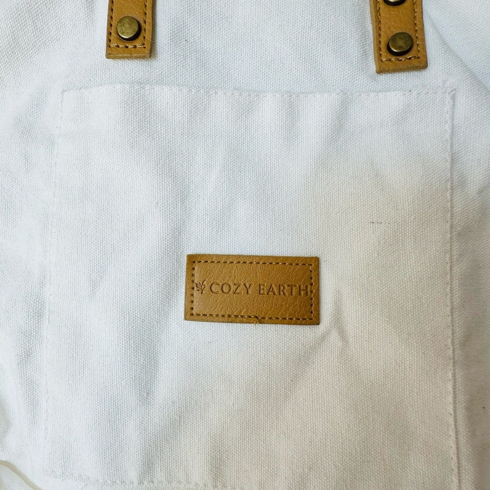 White and Tan Tote Bag