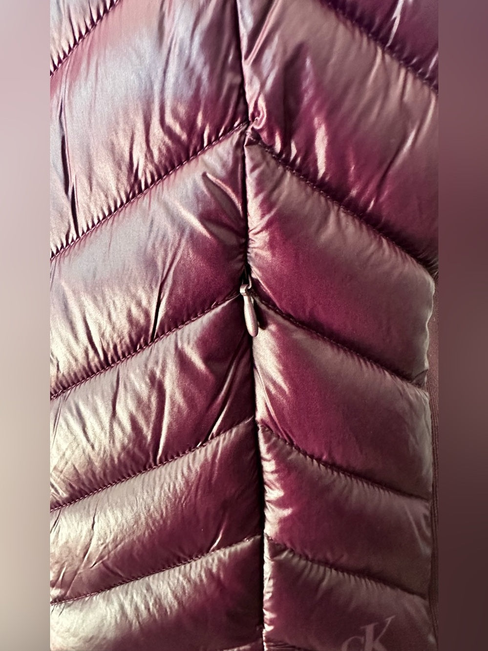 Calvin Klein Quilted Puffer Vest in Plum